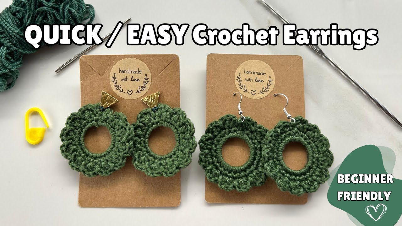 QUICK / EASY Crochet Earrings Tutorial | Beginner friendly