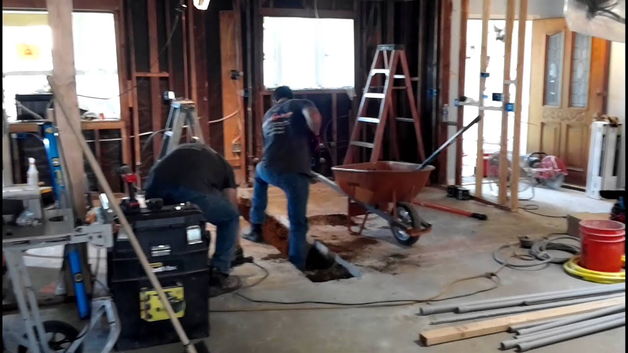 Running the underground gas and electrical lines . YouTube