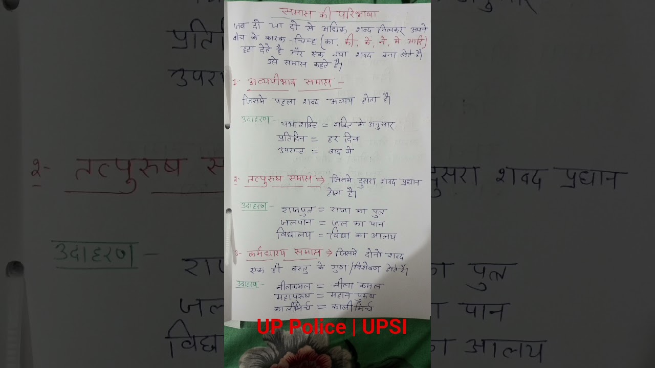 UP Police Hindi | समास एक मिनट में 🔥 | समास 30 सेकंड में समझो | #UPPolice |#UPPoliceExam #समास | RRR