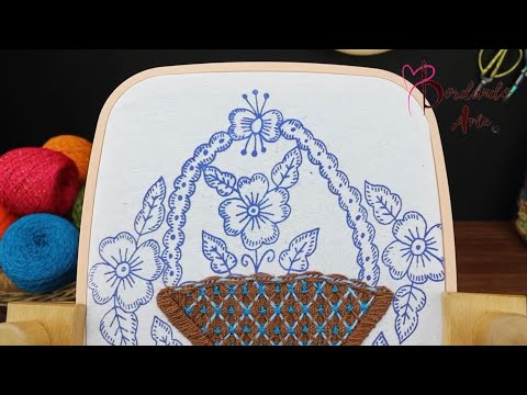 BORDADO FANTASÍA PUNTADA FÁCIL PARA ASA DE CANASTA | FANTASY EMBROIDERY STITCH EASY UNIQUE DESIGN
