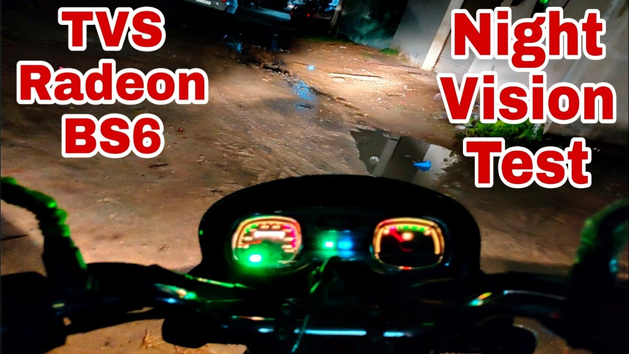 2020 TVS Radeon BS6 Headlight Night Vision Test || Best Silencer Sound ...