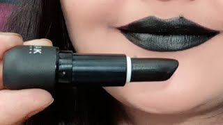 Nicka k vivid matte Black lipstick review | weird lipstick challenge | काली लिपस्टिक |  Must watch |