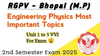 Engineering Physics RGPV VVI Questions | RGPV Physics Important Questions | RGPV Exam 2025