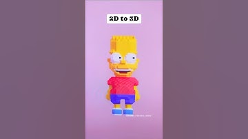 How to turn 2D to 3D voxel in the Simpsons? #simpsons #voxels #3d