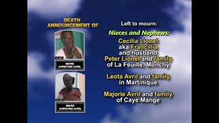 Marie Christine Avril  ~ Long Obituary