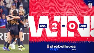 A Pair Of Goals Gets The Win! | USWNT 2-0 Argentina | SheBelieves Cup Highlights