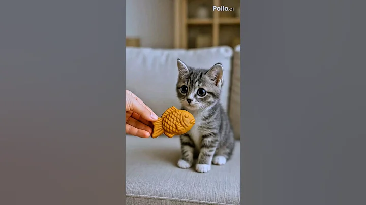 Watch the video about Feeding a Taiyaki to a Mini Cat | Cutest Snack Time #kitten #cat #teacup #polloai @PolloAI