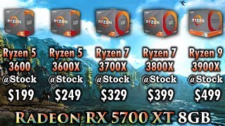 embargo Kommunisme Magnetisk Ryzen 5 3600 vs Ryzen 5 3600X vs Ryzen 7 3700X vs Ryzen 7 3800X vs Ryzen 9  3900X | Radeon RX 5700 XT - YouTube