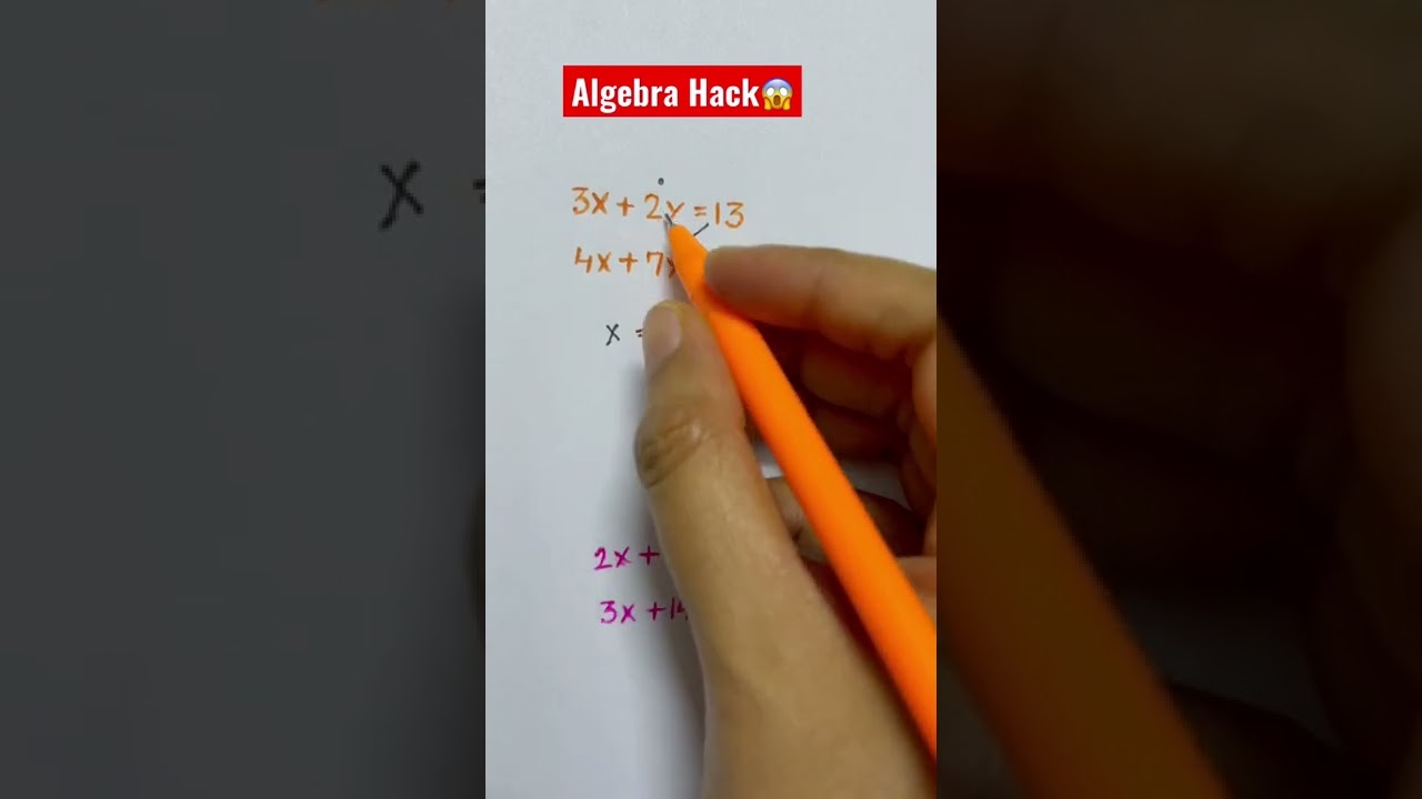 Algebra Hack😱 solve simultaneous equations really really quickly! #math #shorts #youtube