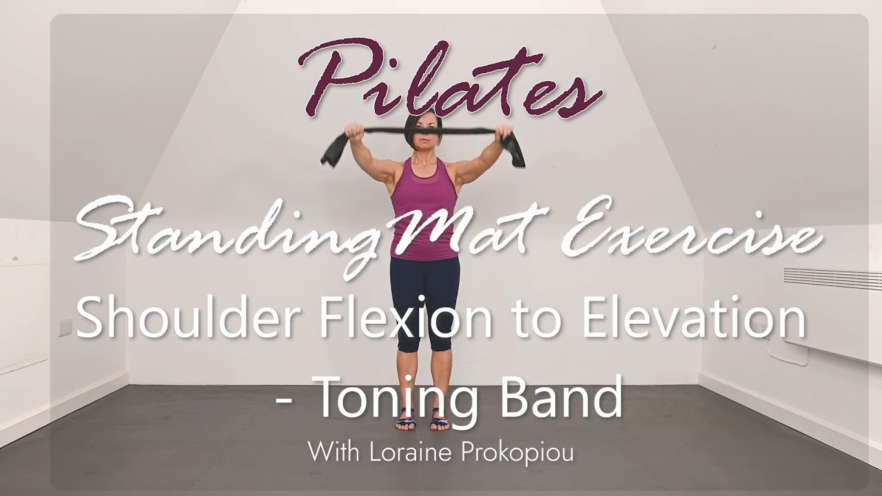 Standing Pilates Exercise: Shoulder Flexion to Elevation (Resistance Band)