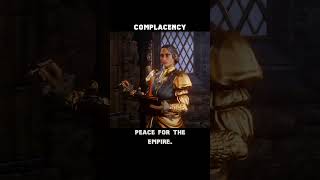 complacency — Dragon age : Inquisition dialogue scene