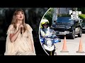 Taylor swift escorted by motorcade after she lands in madrid for spain eras tour shows