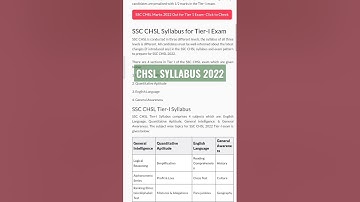 SSC CHSL SYLLABUS 2022 Tier I , II & III EXAM PATTERN #sscchsl #syllabus #exam #shorts #viral #chsl
