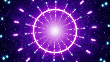 Shining Circle Light in the Neon Flickering Lamp Tunnel VJ Background