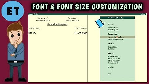 TDL for changing Tally.Erp 9 Font & Font Size
