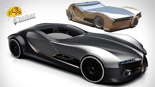 كيف تصنع بوغاتي من الكرتون المقوى بطريقة سهلة How to make a Bugatti from cardboard in an easy way