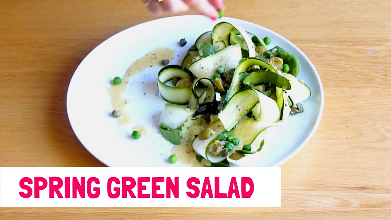 Vegan spring green salad - YouTube