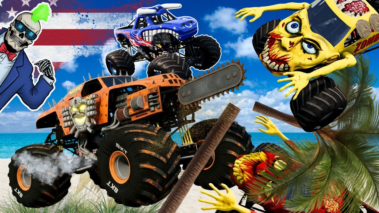 Monster Jam INSANE Racing, Freestyle and High Speed Jumps #113 | BeamNG Drive | Grave Digger