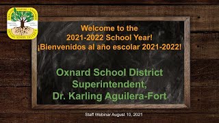 OSD Staff Return to School Webinar 8-10-21