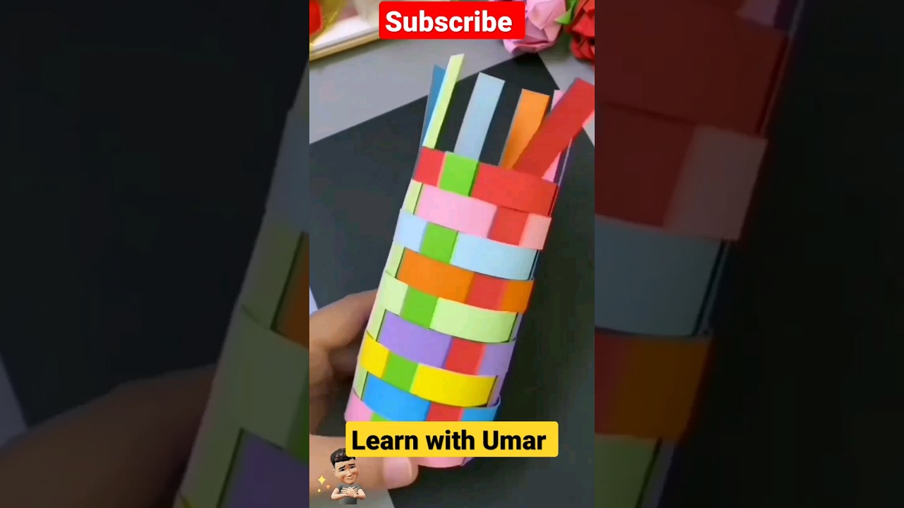 paper maded pencil box at home