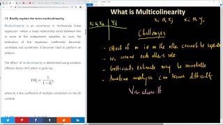 Question 13 -  What is Multicolinearity in Regression