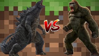 Godzilla vs Kong fight in Minecraft #longvideo #minecraft