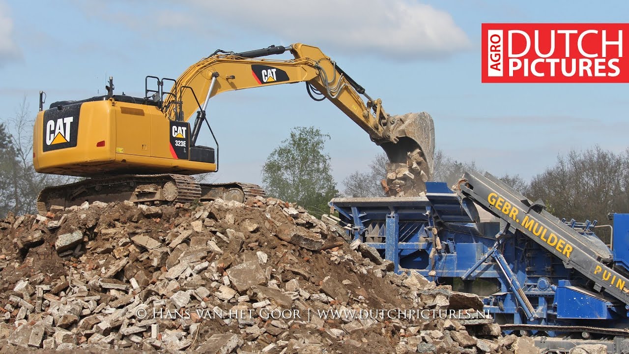 Puinrecycling met mobiele puinbreker | Gebr. Mulder | Rubble recycling with mobile crusher