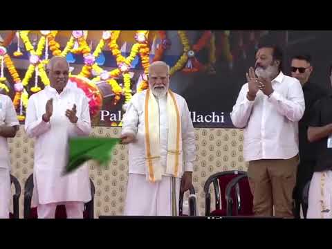 Hon’ble PM Shri Narendra Modi flagged off the Palakkad - Pollachi train service. #RailInfra4Keralam