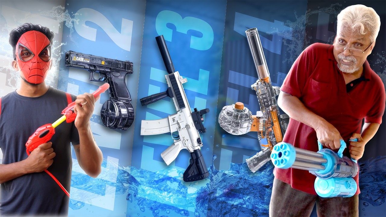 Water Guns Get More Powerful Every Level! (LV1 → LV5) 💦🔥