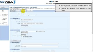 Mitel® OpEasy®  How to Unassign Shared Call Appearance (SCA)