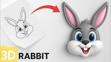 🐰 Turn Your Sketch Into 3D Rabbit Character Design in Illustrator