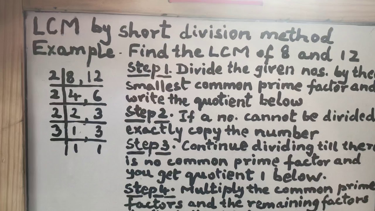 MATHS CLASS 5 LCM By SHORT DIVISION METHOD YouTube