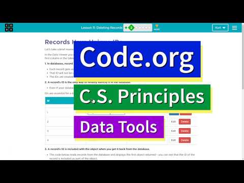 Deleting Records Lesson 11.2 Tutorial with Answers Code.org CS Principles + CodeAI