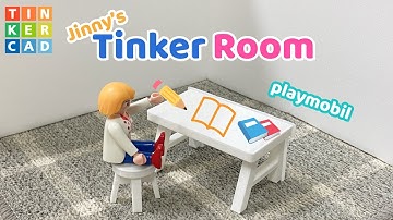 149) Miniature Desk & Chair | How to 3D Modeling & Printing with Tinkercad | Tinker room playmobil
