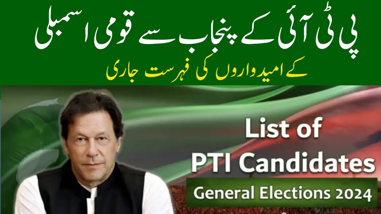 Pti Candidates Symbols List for Punjab in Election 2024 | The complete list of pti candidates for NA