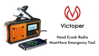 Victoper 4000mAh Power Bank Solar Hand Crank Radio