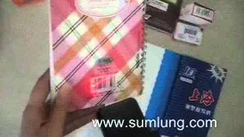 How Amazing!Handheld Computer.mobile barcode scanner Sumlung MS30 scan barcode on stationery.flv