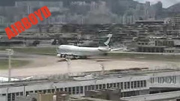 Cathay Pacific 747 Takeoff Hong Kong Kai Tak
