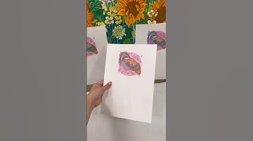 Printing process, multi blocks linocut “Rooster” #printmaking #linocut