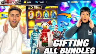 Gifting 10 Year Old Kid Winter Fest Event And 10,000 Diamonds 💎 All Emotes - Garena Free Fire