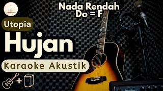 Utopia  Hujan karaoke Akustik  Cajon Lower Key  Nada Rendah  High Quality 
