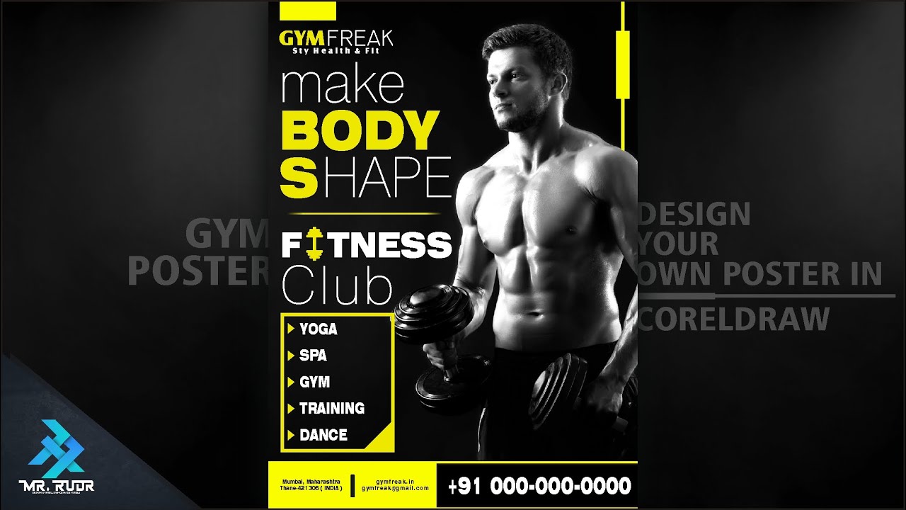 how-to-create-gym-poster-design-gym-banner-in-corel-draw-fitness