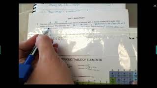Chemistry Unit Atomic Theory Study Guide Q1