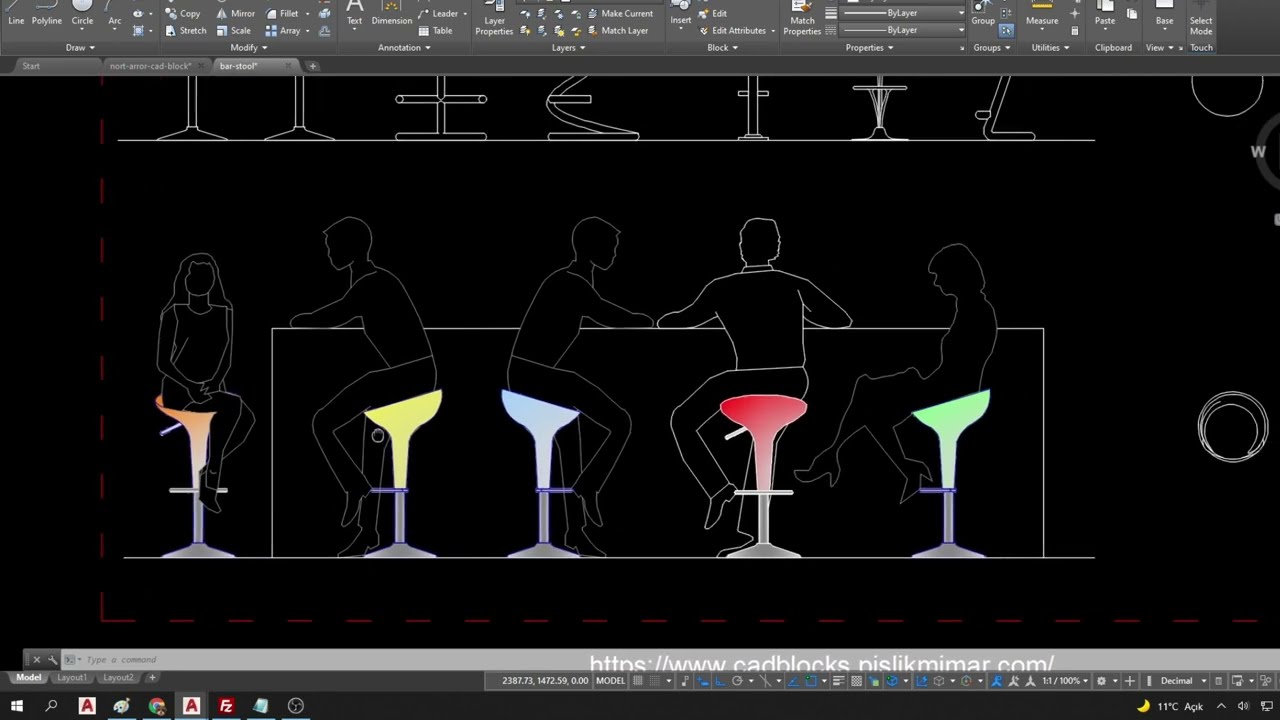 Bar Furniture Drawing ⏬ in AutoCAD Block Free Download Link - YouTube