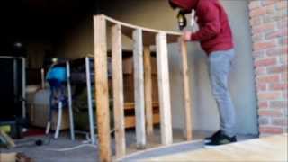 building my mini ramp in my garage me building a mini ramp in fast motion and giving it its first test skate.