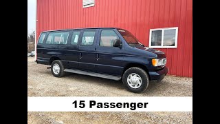 SOLD!!  2002 Ford E-350, 15 Passenger, Running Boards!