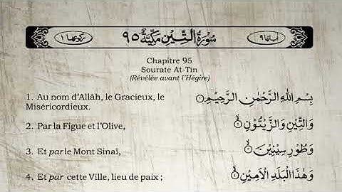 Le Saint Coran Sourate 95 At Tin Le figuier Yasser Al Dossari Arabe Français سورة التين