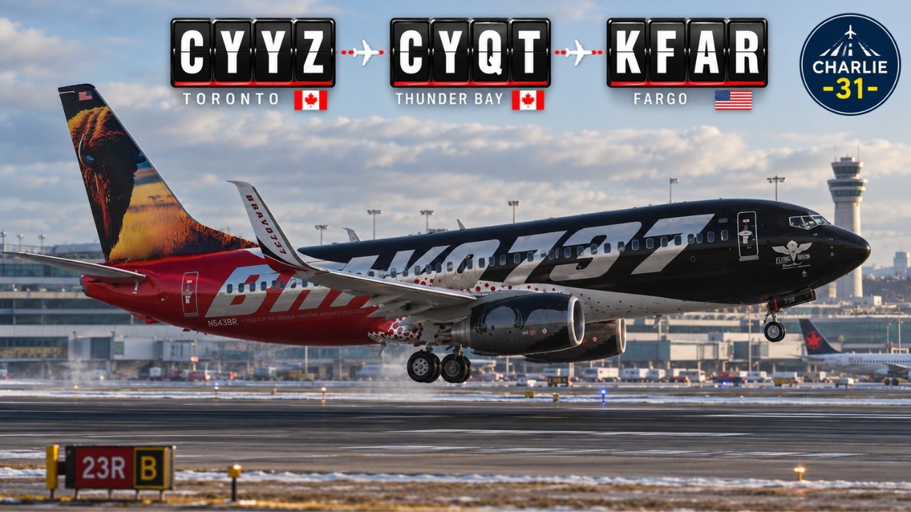 Toronto → Thunder Bay → Fargo | Flying the Bison 737-800! ✈️ TNFC LIVE | MSFS 2024