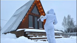 Распаковка kuchenland home, чистим снег, много снега! Сибирь, A-frame, яндекс хаб в доме!