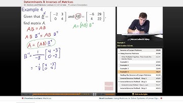 Precalculus - Determinants & Inverses of Matrices